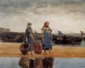 Two Girls at the Beach, Tynemouth - 温斯洛·荷默